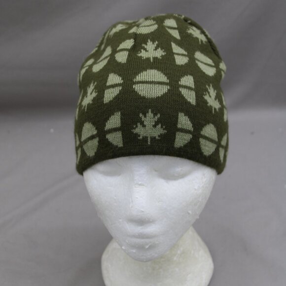Westbeach Toque/Beanie - Green and Tan Reversible 2nd Logo - Adult Stretch Fit - Picture 8 of 12